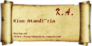 Kiss Atanázia névjegykártya